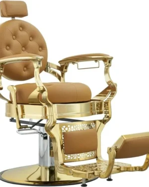 Luxury Unisex Salon Chair with Royal Design and Golden Finish
