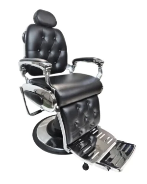 Luxury Royal Victor Barber Chair with Lumbar Support and Leg Rest – Black