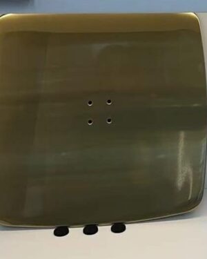 SS Round Corner Plate 500mm-Gold